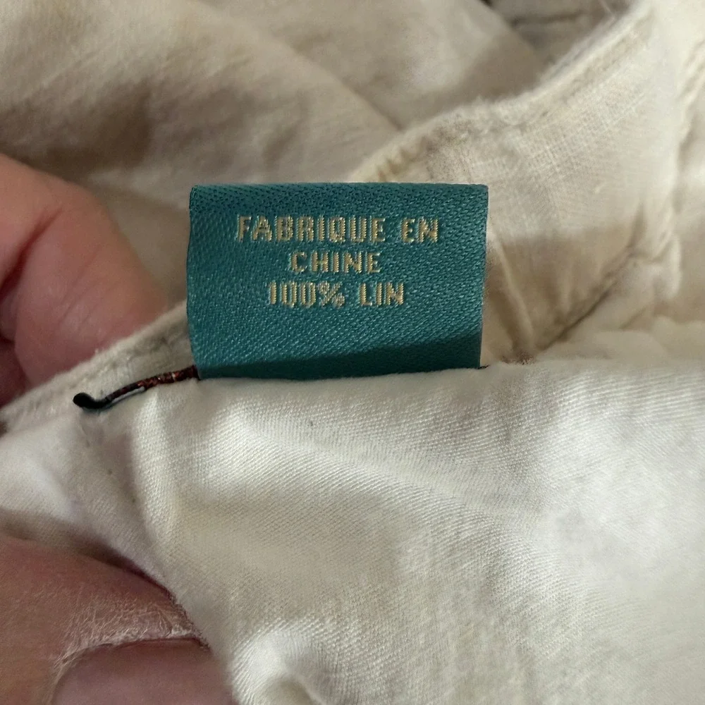 Tommy Bahama Cargo Pants Relax Mens XXL Beige 100% Linen Drawstring Waist Sand